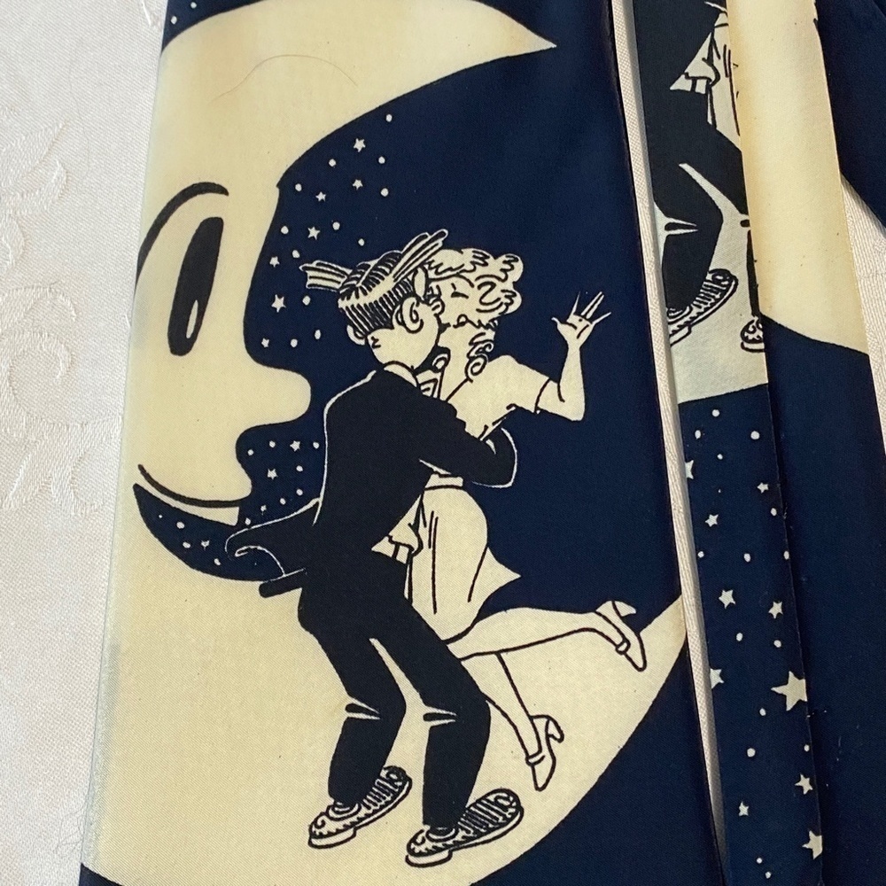 Vintage‎ Blondie & Dagwood Black Starlight Kiss Tie Cartoon Collectible Novelty - Picture 2 of 6
